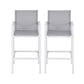 Ailsa Set of 2 Outdoor Bar Stools Dining Chairs Patio Furniture Garden Steel Textilene - White
