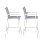 Ailsa Set of 2 Outdoor Bar Stools Dining Chairs Patio Furniture Garden Steel Textilene - White