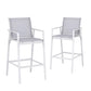 Ailsa Set of 2 Outdoor Bar Stools Dining Chairs Patio Furniture Garden Steel Textilene - White