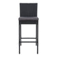 Ralph Set of 2 Outdoor Bar Stools Dining Chairs Wicker Furniture - Black