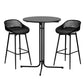Nerine 2-Seater Outdoor Bar Set Stools Dining Chairs Table Patio Furniture Bistro Set 3-Piece - Black