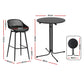 Nerine 2-Seater Outdoor Bar Set Stools Dining Chairs Table Patio Furniture Bistro Set 3-Piece - Black