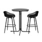 Nerine 2-Seater Outdoor Bar Set Stools Dining Chairs Table Patio Furniture Bistro Set 3-Piece - Black