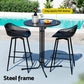 Nerine 2-Seater Outdoor Bar Set Stools Dining Chairs Table Patio Furniture Bistro Set 3-Piece - Black