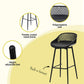 Nerine 2-Seater Outdoor Bar Set Stools Dining Chairs Table Patio Furniture Bistro Set 3-Piece - Black