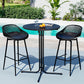 Nerine 2-Seater Outdoor Bar Set Stools Dining Chairs Table Patio Furniture Bistro Set 3-Piece - Black