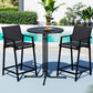 Serilda 2-Seater Outdoor Bar Set Stools Dining Chairs Table Patio Furniture Bistro Set Steel 3-Piece - Black