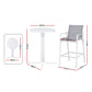 Serilda 2-Seater Outdoor Bar Set Stools Dining Chairs Table Patio Furniture Bistro Set Steel 3-Piece - White
