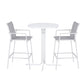 Serilda 2-Seater Outdoor Bar Set Stools Dining Chairs Table Patio Furniture Bistro Set Steel 3-Piece - White