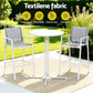 Serilda 2-Seater Outdoor Bar Set Stools Dining Chairs Table Patio Furniture Bistro Set Steel 3-Piece - White