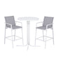 Serilda 2-Seater Outdoor Bar Set Stools Dining Chairs Table Patio Furniture Bistro Set Steel 3-Piece - White