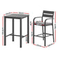 Arlise 2-Seater Outdoor Bar Set Stools Dining Chairs Table Patio Aluminium Bistro Set 3-Piece - Black