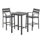 Arlise 2-Seater Outdoor Bar Set Stools Dining Chairs Table Patio Aluminium Bistro Set 3-Piece - Black