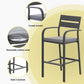 Arlise 2-Seater Outdoor Bar Set Stools Dining Chairs Table Patio Aluminium Bistro Set 3-Piece - Black