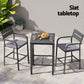 Arlise 2-Seater Outdoor Bar Set Stools Dining Chairs Table Patio Aluminium Bistro Set 3-Piece - Black