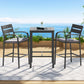 Arlise 2-Seater Outdoor Bar Set Stools Dining Chairs Table Patio Aluminium Bistro Set 3-Piece - Black