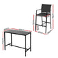 Basina 6-Seater Outdoor Bar Set Stools Dining Chairs Table Patio Steel Bistro Set 7-Piece - Black