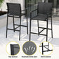 Basina 6-Seater Outdoor Bar Set Stools Dining Chairs Table Patio Steel Bistro Set 7-Piece - Black