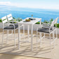 Julian 4-Seater Dining Chairs Table Patio Aluminium Bistro Set 5-Piece Outdoor Bar Set - White