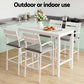 Julian 4-Seater Dining Chairs Table Patio Aluminium Bistro Set 5-Piece Outdoor Bar Set - White