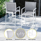 Erion 6-Seater Outdoor Bar Set Stools Dining Chairs Table Patio Steel Bistro Set 7-Piece - White