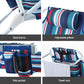 Orlin Set of 2 Outdoor Chairs Beach Chair Backpack Cooler Storage Lightweight Fishing - Blue