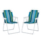 Azielle Set of 2 Outdoor Chairs Folding Camping Chair Steel Portable Patio Furniture - Black