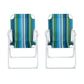 Azielle Set of 2 Outdoor Chairs Folding Camping Chair Steel Portable Patio Furniture - Black