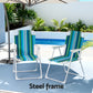 Azielle Set of 2 Outdoor Chairs Folding Camping Chair Steel Portable Patio Furniture - Black