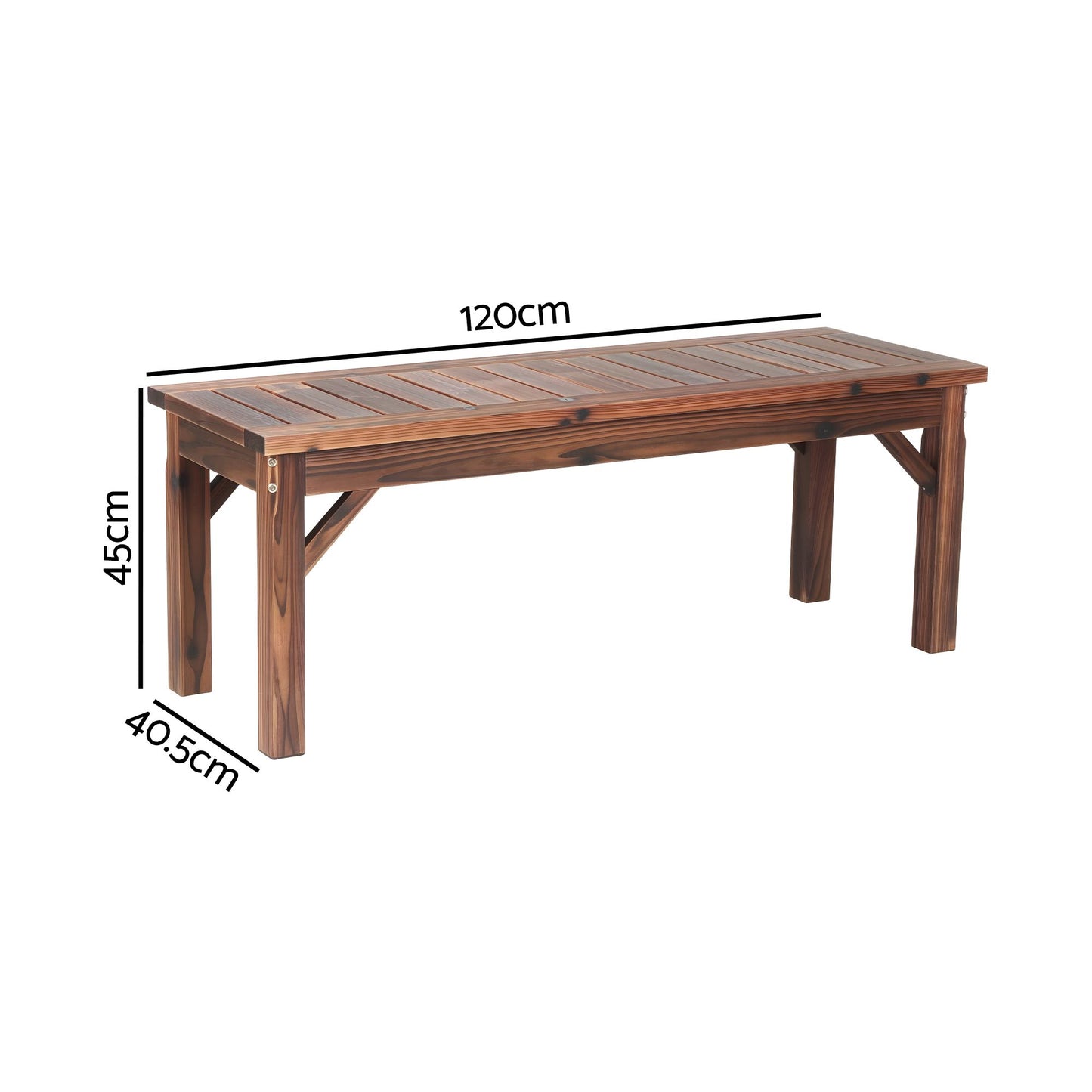 Garden Benches Garden Seating Backless Timber Seat 120cm Brown