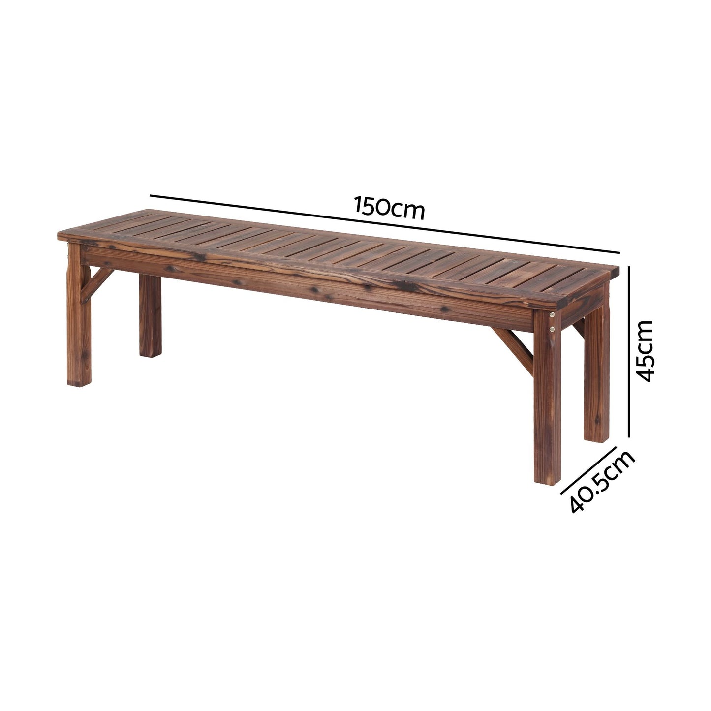 Garden Benches Garden Seating Backless Timber Seat 150cm Brown