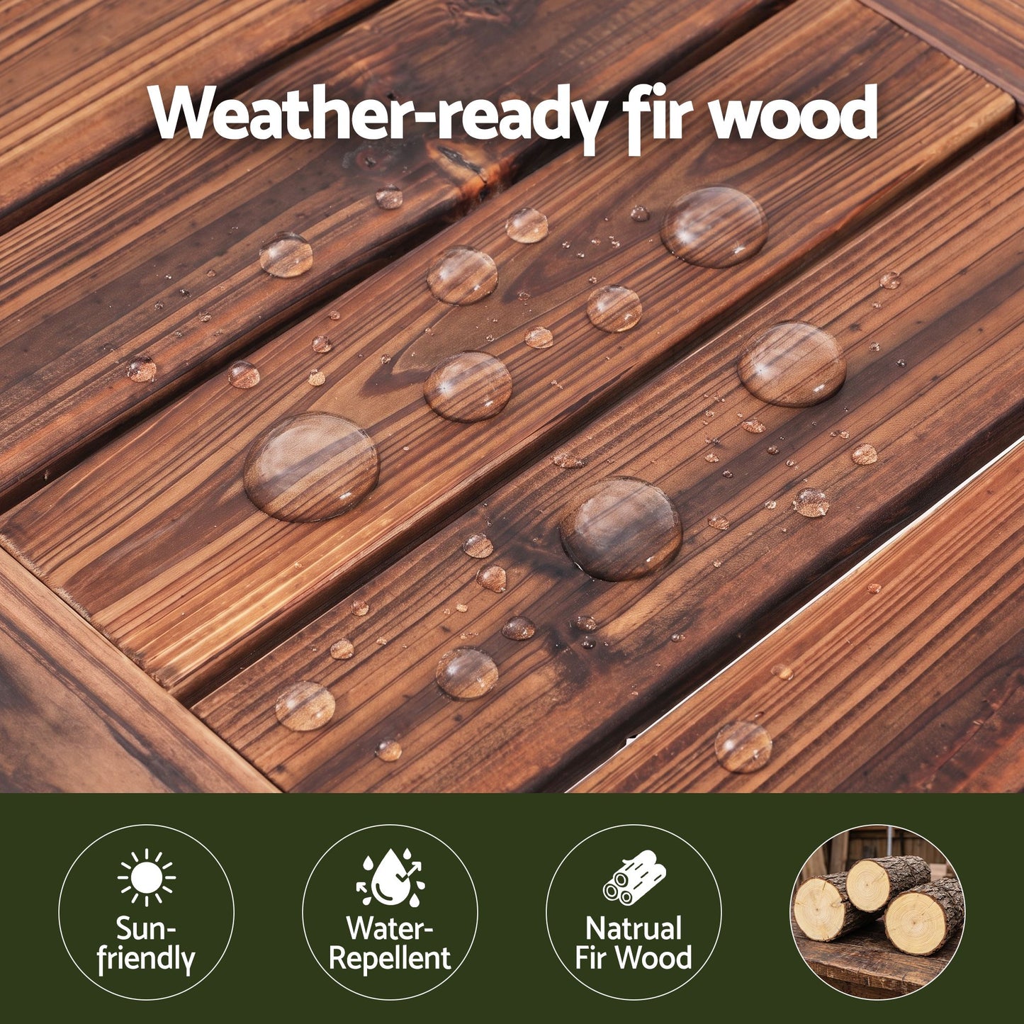Garden Benches Garden Seating Backless Timber Seat 150cm Brown
