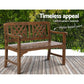 Solene Wooden Garden Bench 2 Seat Patio Furniture Timber Outdoor Lounge Chair - Natural