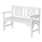 Solene Wooden Garden Bench 2 Seat Patio Furniture Timber Outdoor Lounge Chair - White