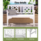 Solene Wooden Garden Bench 2 Seat Patio Furniture Timber Outdoor Lounge Chair - White