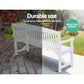 Solene Wooden Garden Bench Chair Patio Deck 3 Seater - White