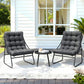 Zephira 3-Piece Outdoor Bistro Set Patio Furniture Table and Chairs Steel - Grey