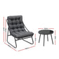 Zephira 3-Piece Outdoor Bistro Set Patio Furniture Table and Chairs Steel - Grey