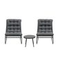 Zephira 3-Piece Outdoor Bistro Set Patio Furniture Table and Chairs Steel - Grey