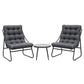 Zephira 3-Piece Outdoor Bistro Set Patio Furniture Table and Chairs Steel - Grey