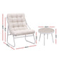 Zephira 3-Piece Outdoor Bistro Set Patio Furniture Table and Chairs Steel - Khaki