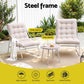 Zephira 3-Piece Outdoor Bistro Set Patio Furniture Table and Chairs Steel - Khaki