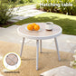 Zephira 3-Piece Outdoor Bistro Set Patio Furniture Table and Chairs Steel - Khaki