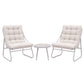 Zephira 3-Piece Outdoor Bistro Set Patio Furniture Table and Chairs Steel - Khaki