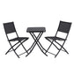 Kallan  Outdoor Bistro Set Folding Table and Chairs Patio Furniture Garden Steel - Black