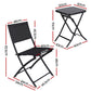 Kallan  Outdoor Bistro Set Folding Table and Chairs Patio Furniture Garden Steel - Black