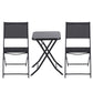 Kallan  Outdoor Bistro Set Folding Table and Chairs Patio Furniture Garden Steel - Black