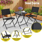 Kallan  Outdoor Bistro Set Folding Table and Chairs Patio Furniture Garden Steel - Black