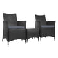 Noah 2-Seater Wicker Furniture 3-Piece Outdoor Setting - Black