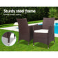 Noah 2-Seater Wicker Furniture 3-Piece Outdoor Setting - Brown